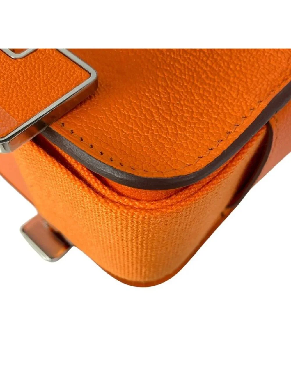 Hermes Shoulder Bag Geta Orange Minian Silver